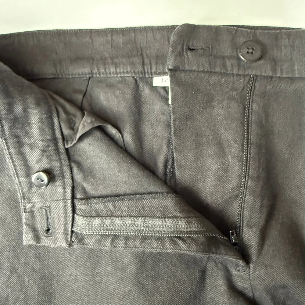 J Jill Pants Womens‎ 10 Tall Black Linen Blend Stretch Straight Leg Crop Beach